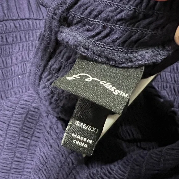 Art Class Navy Sleeveless Ruffle Mock Neck Dress - Picture 3 of 4